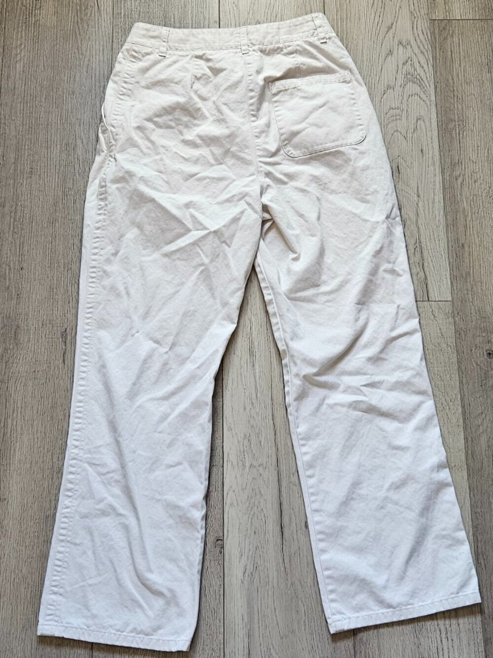 Aritzia Wilfred Free Womens Size 6 Off White Pleated Cotton Chino Pants Bone 6 - Picture 3 of 10